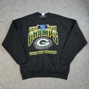 Vintage Green Bay Packer Sweatshirt Mens XL Black  1995 Champs Salem USA Made